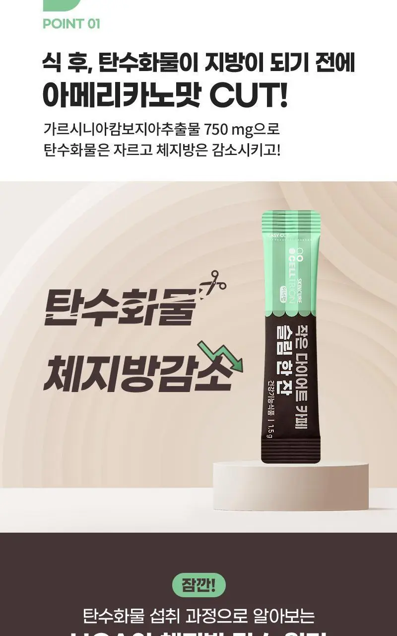 [커피 맛] 셀트리온 작은 다이어트 카페 슬림 한 잔 60포 (1개월분) 상세페이지 4